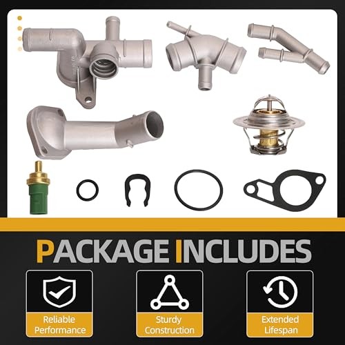 Cast Aluminum Thermostat Housing Cover Cooling Hose With Thermostat, Engine 