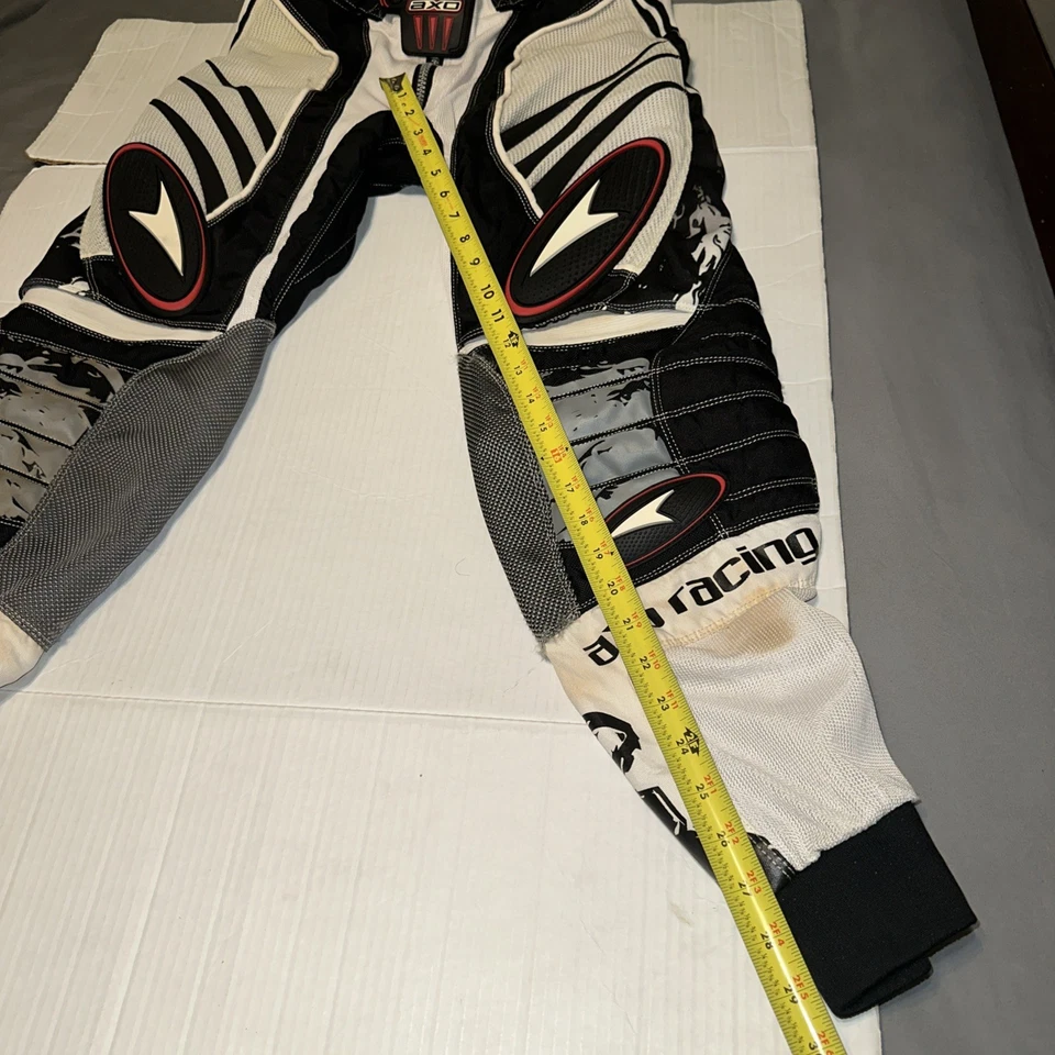 Axo Motocross Pants Adult Size 30 Black White Red Racing Motorcycle - Image 4 of 4