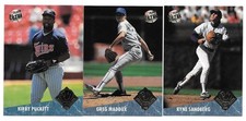 KIRBY PUCKETT RYNE SANDBERG MADDUX 3 CARD LOT 1992 FLEER ULTRA GOLD GLOVE SET