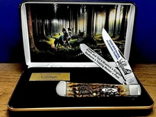 Case XX USA Coon Dog Hunting Amer. Tradition Peach Seed Bone Trapper Knife NEW!