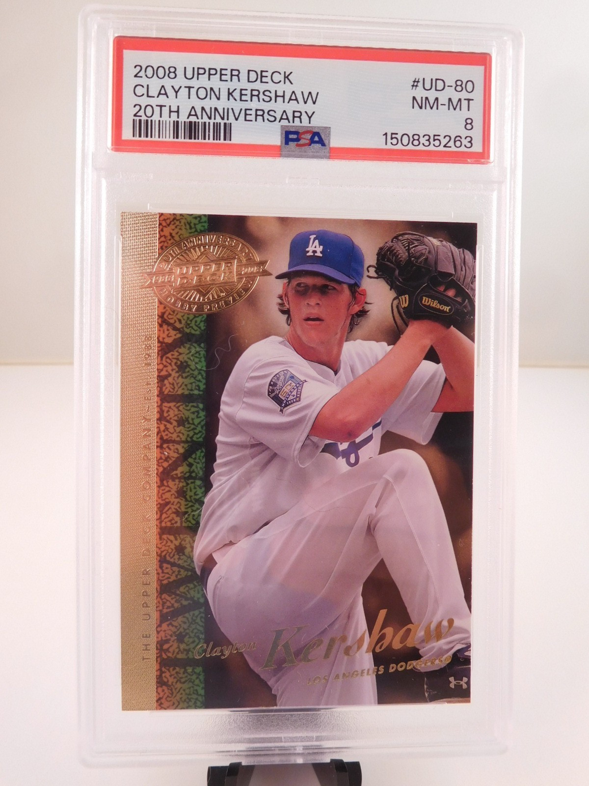 Clayton Kershaw 2008 Upper Deck 20th Anniversary Dodgers RC ROOKIE PSA 8 NM-MT