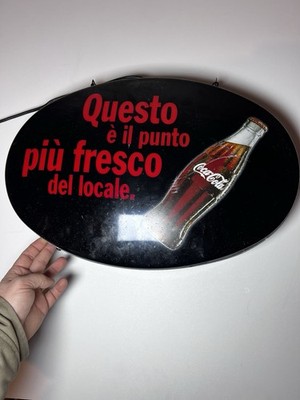 Vintage Coca Cola Leuchtschild - funktionsfähig - 55 x 35 cm - Italien