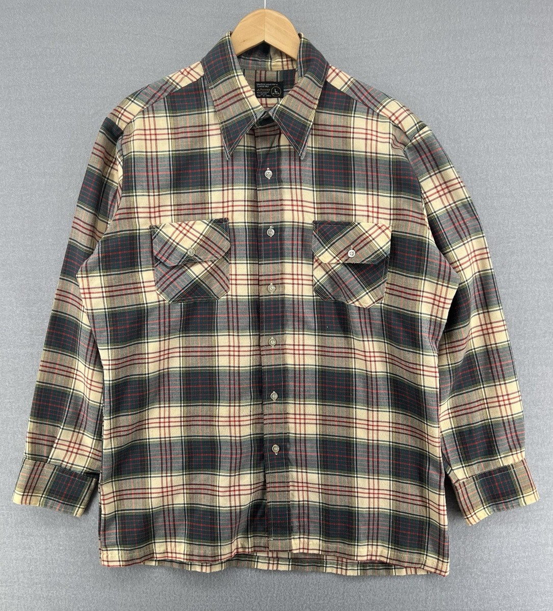 Vintage 70s 80s JC Penney Western Button Shirt Large Poly Cotton Plaid Work Wear | eBay Vintage 70s 80s JC Penney Western Button Shirt Large Poly Cotton Plaid Work Wear | eBay