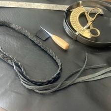Hand Crafted Western Felt Hat w/ Braided Leather Hatband Tassel Black/Brown