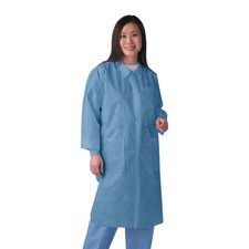 Medline Disposable Knit Cuff / Collar Multilayer SMS Lab Coats