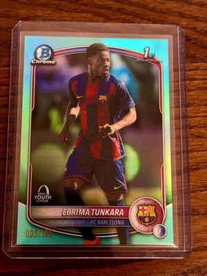 2025-26 TOPPS Chrome UCC Ebrima Tunkara /199 1st Bowman FC Barcelona #BU-ET