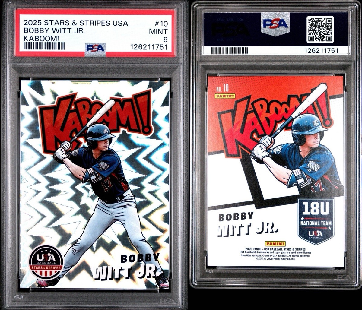 Bobby Witt Jr KABOOM! 💥 PSA 9 2025 Stars & Stripes USA #10 SSP