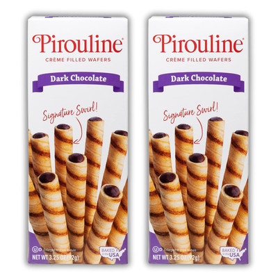 Pirouline Rolled Wafers   Dark Chocolate   Rolled Wafer Sticks, Crème Filled Waf