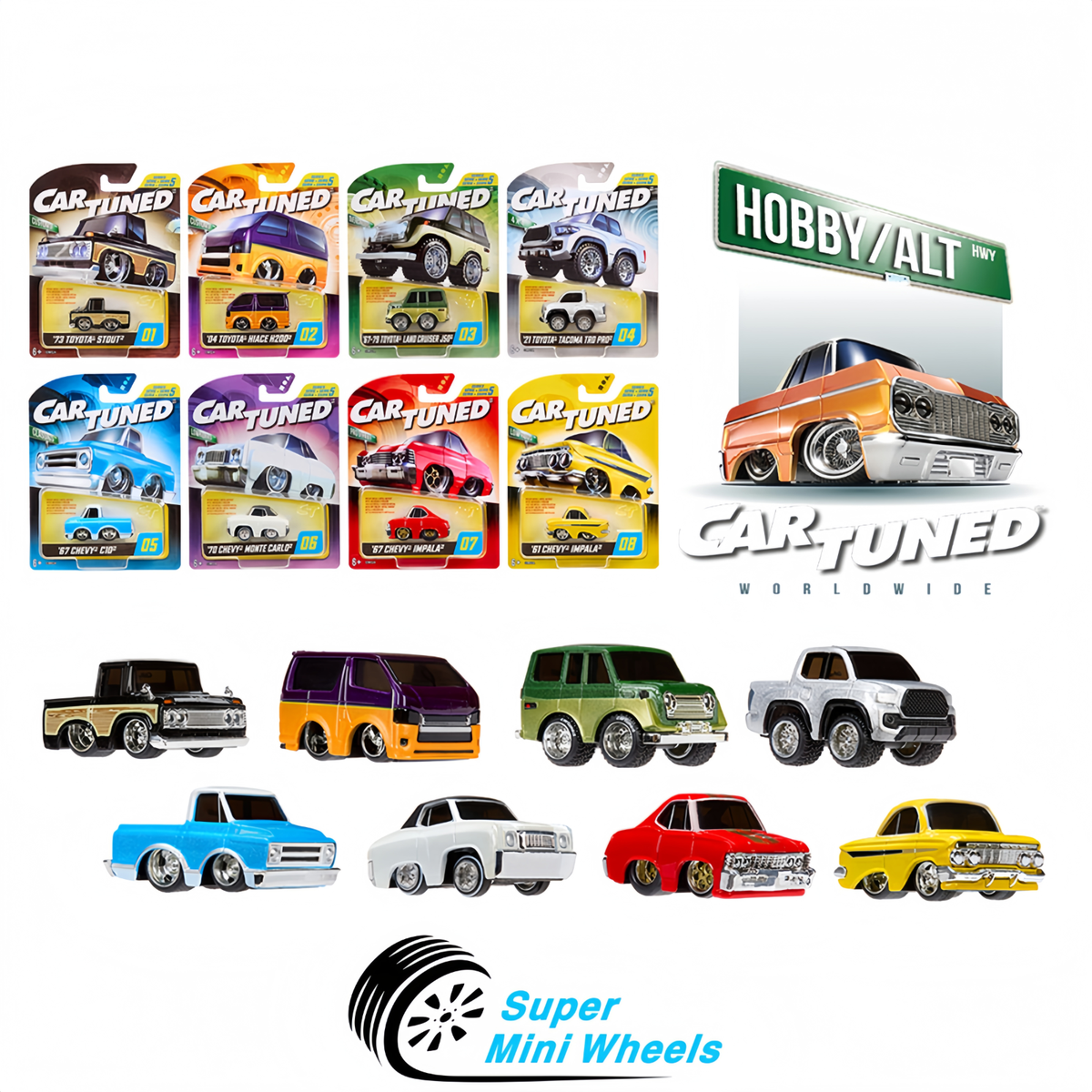 Car Tuned シリーズ2 ローライダー 8台コンプリート セット Car Tuned 1:64 Hobby Alternate Series 5 【Factory Sealed】 #592648