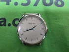 Maestro Watch Men Silver Tone White Dial Blue Second Hand - NEW BATTERY  NO BAND