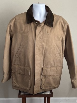ORVIS Heritage Waxed Cotton Canvas Field Coat - Lined - Khaki - Men s Medium