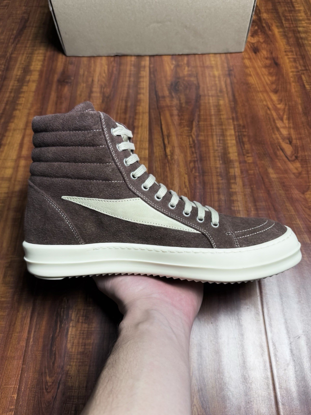 Rick Owens DRKSHDW Vintage Brown Dark Dust Milk Mens Sneakers - Size 43RO 10US image 3