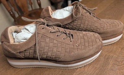 Kelsi Dagger Brooklyn Shoes Hollis Platform Sneakers Womens 9.5 Brown Suede 