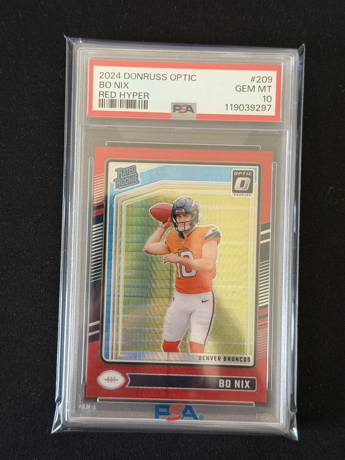 🔥BO NIX PSA 10 2024 PANINI DONRUSS OPTIC #209 🔥 RED HYPER RATED ROOKIE🔥