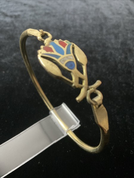 Alternate view of Lotus Flower Bracelet Handcrafted Gold-plated Elegant Modern