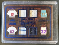 2019 Leaf In the Game Used Chipper Jones Vladimir Guerrero Hill Kidd Jersey #/35