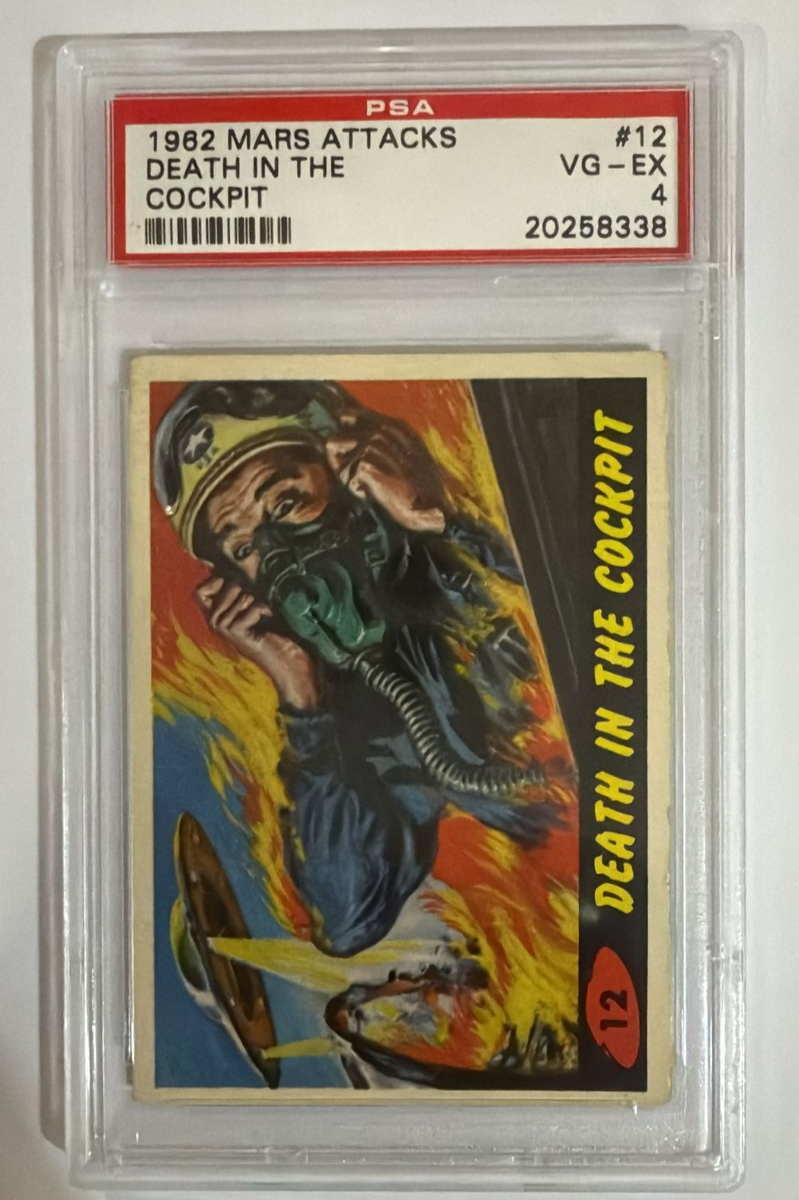 1962 Mars Attacks Graded Trading Card: #12 “Death In The Cockpit