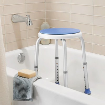 Shower Chair Rotating Bath Seat Stool Elderly Aids Adjustable Height 220lb