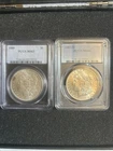 LOT OF (2) MORGAN SILVER DOLLARS PCGS MS63 & MS64 1883-O & 1886