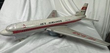 Vintage 1960s Tinplate Friction Jet Airliner MF-833 Retro Propeller Toy Plane