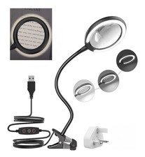 LED Magnifying Clip-on Desk Table Lamp Magnifier Glass Light Craft Hobby Beauty