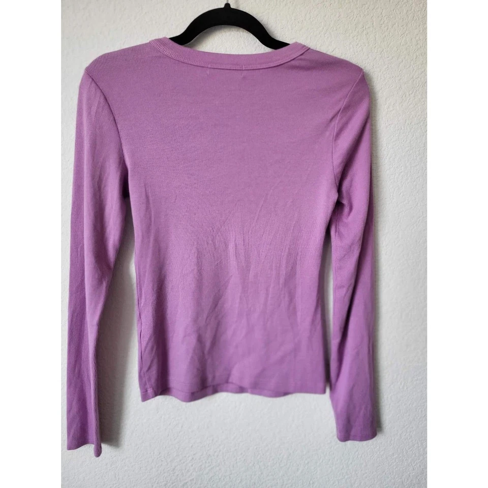 Top acanalado manga larga Michael Stars en lila - talla S Foto 2 de 4