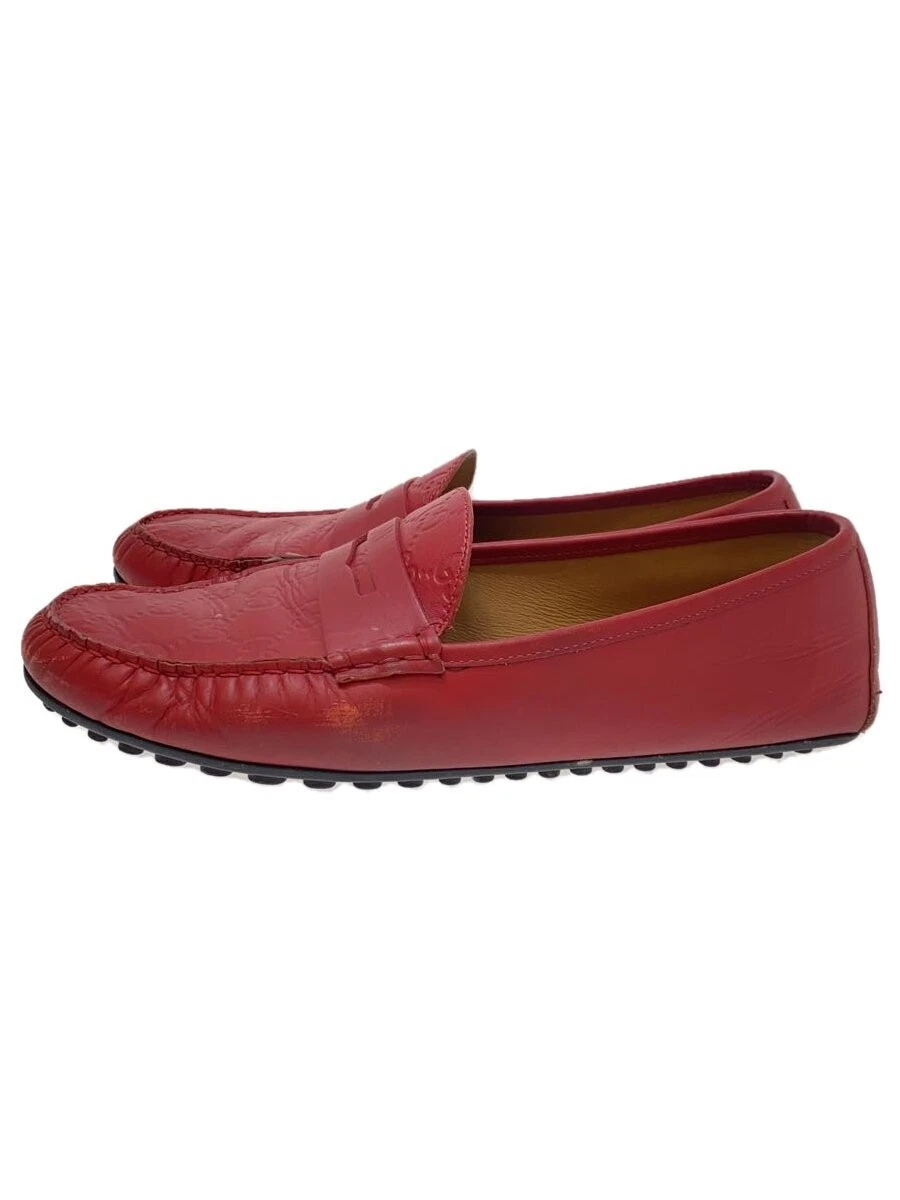 Mocassins Gucci US8.5 cuir rouge signature chaussures de conduite occasion