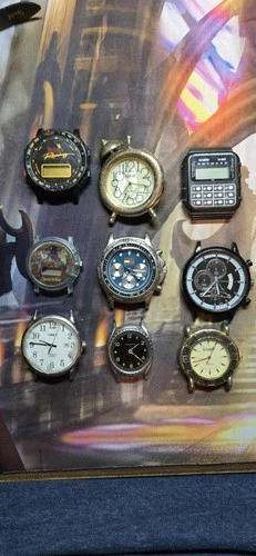 Vintage To Modern Lot Of 9 Watches For Parts/Repair Timex Casio Winston Racing
