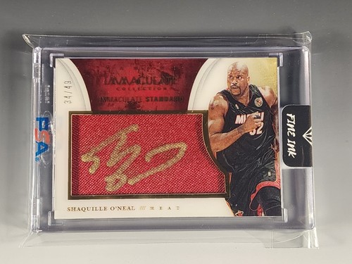 Shaquille O'Neal Signed 2013-14 Panini Immaculate Game Used Jersey FINE-INK AUTO