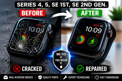 Apple Watch Series 4,5, Se 1st ,Se 2nd Cracked Glass Replacement