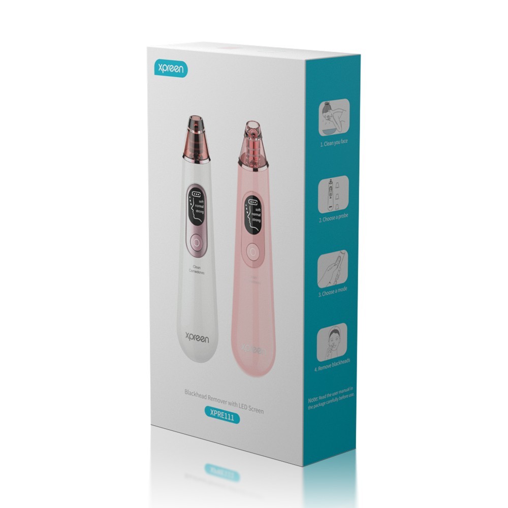 Aspirateur points noirs Xpreen XPRE111 LED rechargeable blanc avec 3 vitesses