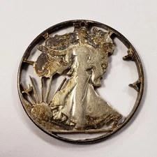 Cut-Out Coin 50c Walking Liberty Silver Half Dollar - SKU-Q2125