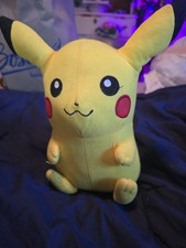 TOMY Pikachu Plush Stuffed Animal Yellow Black Red Pok mon Super Soft
