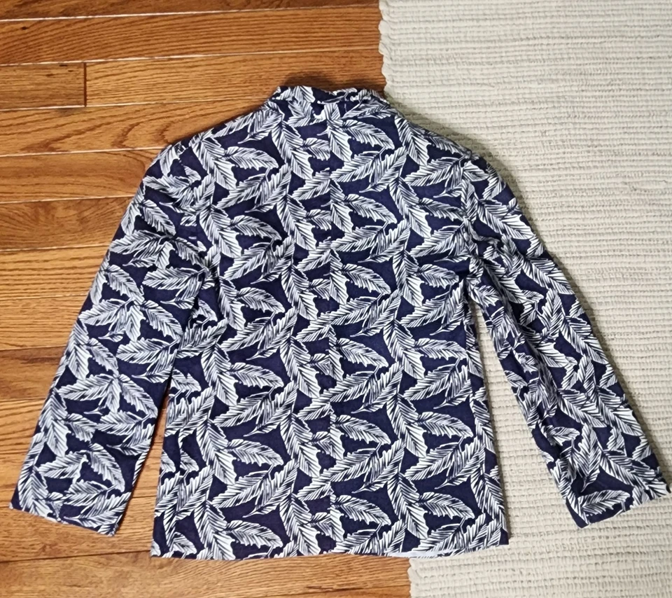 Blazer Izod Boys Mezcla de Lino 7 Azul Blanco Costero Preppy Chaqueta de Pecho Único Foto 2 de 4