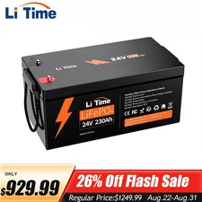Litime 24V 230Ah LiFePO4 Battery Deep Cycle for Solar Off-grid Cabin Home Backup