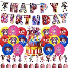 The Amazing Digital Circus Birthday Party Decoration Banner Balloons Baby Shower