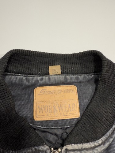 Vtg Snap On Tools Jacket Mens Large Black Faded Distressed Workwear Canvas Sz XL - Picture 7 of 13