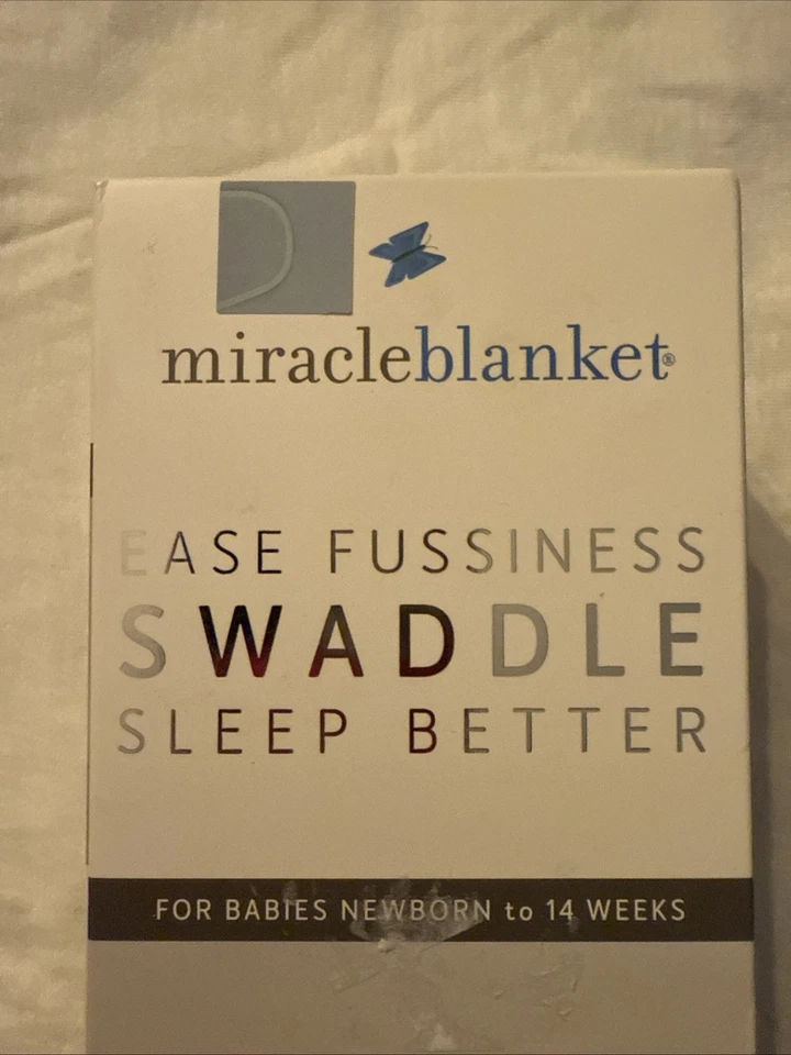 Miracle 毛毯襁褓包新生儿婴儿至 14 周-蓝色雪佛龙 — 第 2/4 张图片