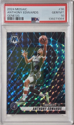 2024-25 Panini Mosaic - Anthony Edwards Genesis Case Hit PSA 10 💎 #36 Pop 13