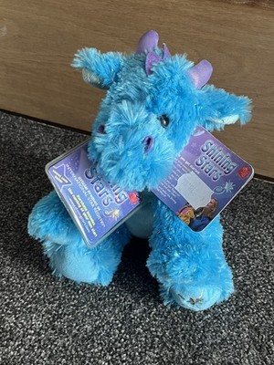 Russ Berrie Shining Stars Sparkle Winter blau lila Drache weicher Plüsch Brandneu mit Etikett NEU