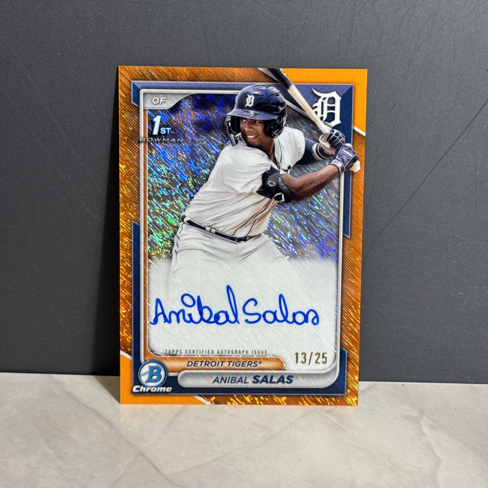 2024 Bowman Chrome Anibal Salas CPA-ASA 1st Bowman Orange Shimmer Auto 13/25