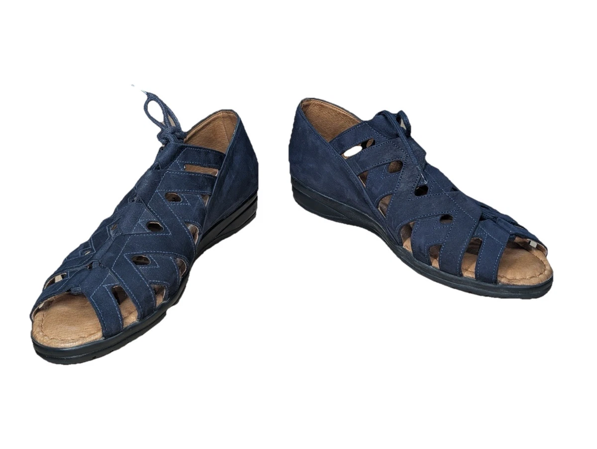Handmade Luxury BEAUTIFEEL Supple Suede Navy Calf Leather Matte Finish BeautiFeel Blue Shoes for Women for sale | eBay main image 4