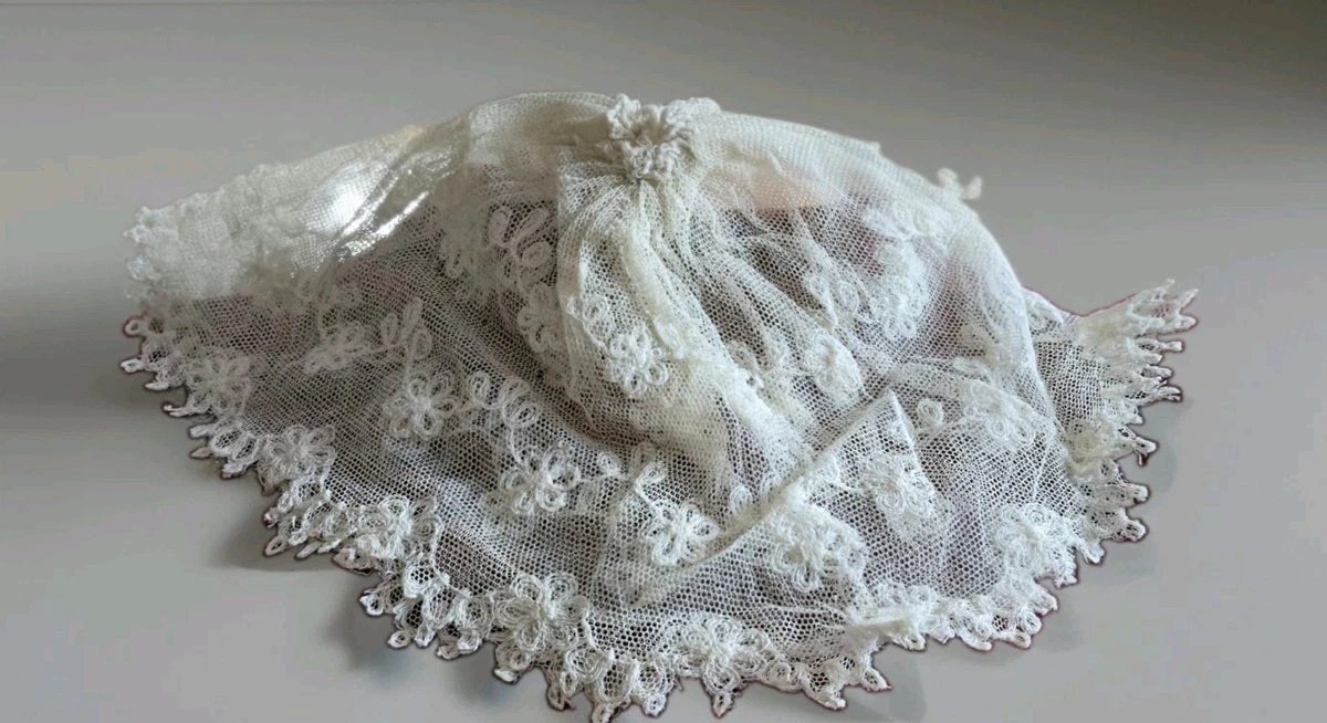 Corbata de encaje vintage o antigua, jabot o corbata decorativa - Juego de 2