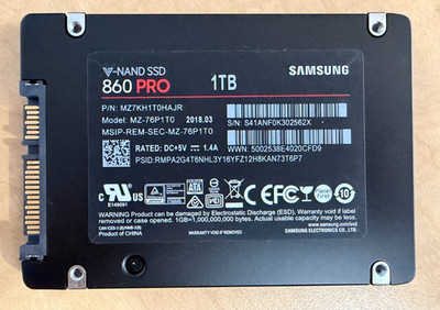 Samsung 860 Pro 1TB 2.5'' SSD MZ7KH1T0HAJR MZ-76P1T0