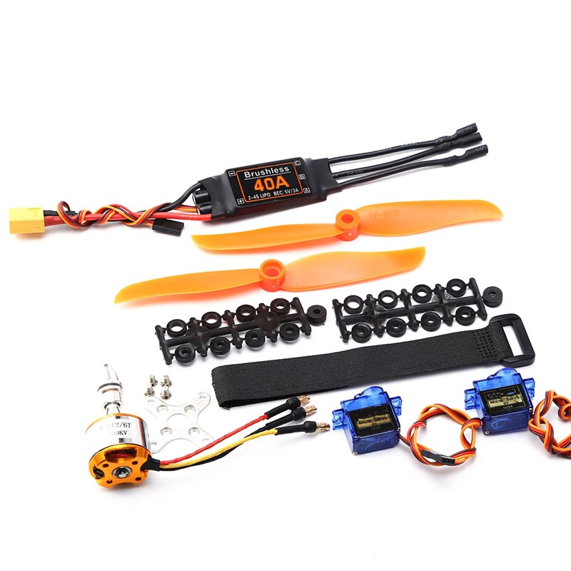 2200KV Brushless Motor Kit 40A ESC Propeller Micro Servo RC Plane Replacement