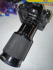 Nikon EM 35mm Film Camera w/ Vivitar Series 1 70-210mm Lens  MD-E Drive