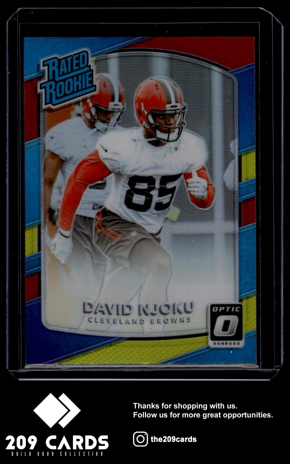 2017 Donruss Optic #164 David Njoku Red and Yellow Cleveland Browns