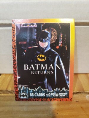 Batman Returns Header Card#1 1992 Stadium Club Featuring Batman Mint