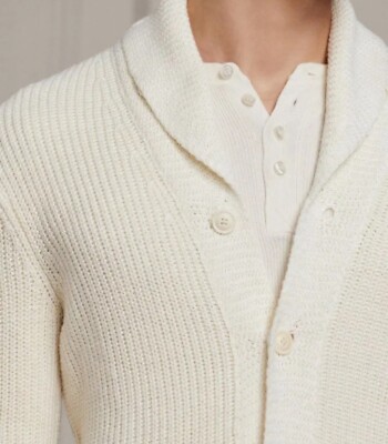 $1695 Ralph Lauren Purple Label Shawl Collar Cardigan Sweater