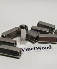 1/4-20 × 7/8" Long (10 Pack) (3/8" Wide) 18-8 STAINLESS, COUPLING Nuts.